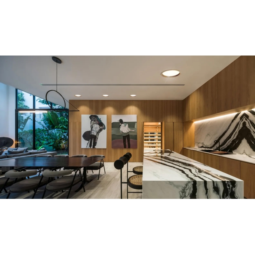 APLED - LED upotettava valo RONDO WOODLINE LED/18W/230V 3000K halkaisija 26 cm tammi massiivipuu