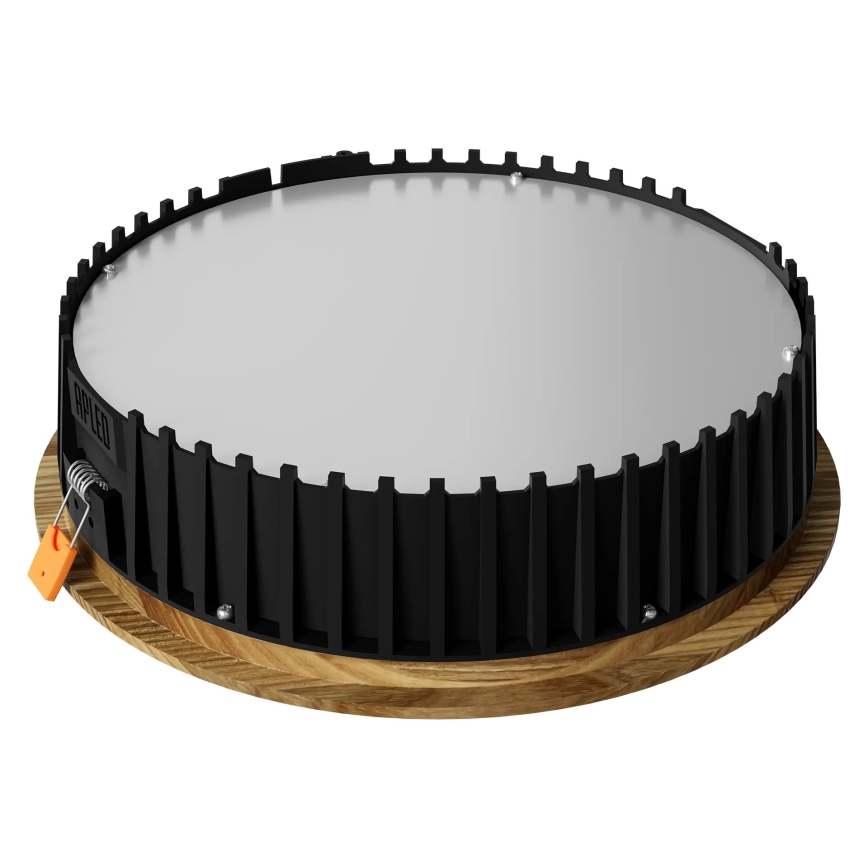 APLED - LED upotettava valo RONDO WOODLINE LED/18W/230V 3000K halkaisija 26 cm tuhka massiivipuu
