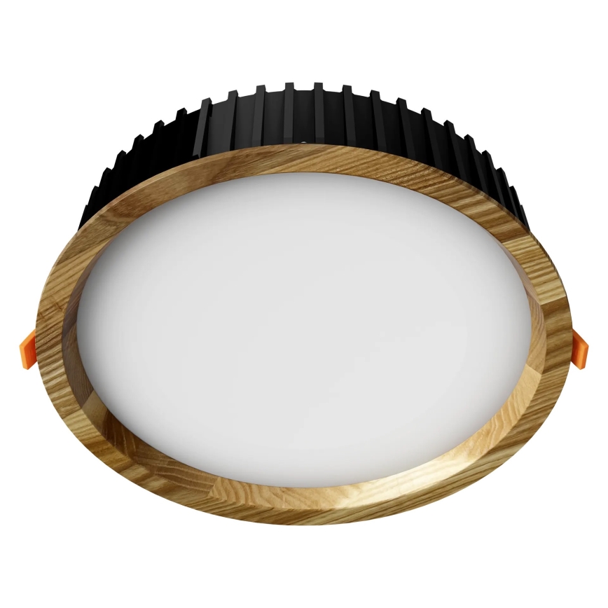APLED - LED upotettava valo RONDO WOODLINE LED/18W/230V 4000K halkaisija 26 cm tuhka massiivipuu