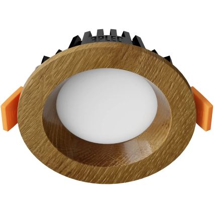 APLED - LED upotettava valo RONDO WOODLINE LED/3W/230V 3000K halkaisija 9 cm tammi massiivipuu