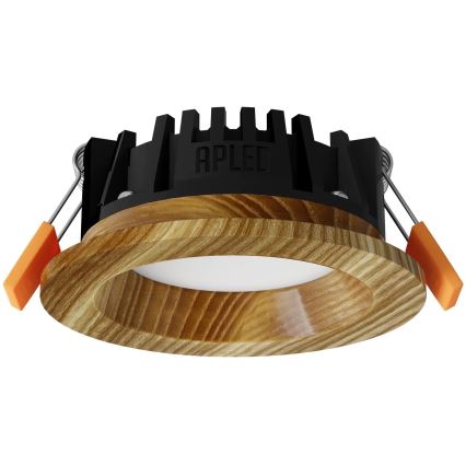 APLED - LED upotettava valo RONDO WOODLINE LED/3W/230V 3000K halkaisija 9 cm tuhka massiivipuu