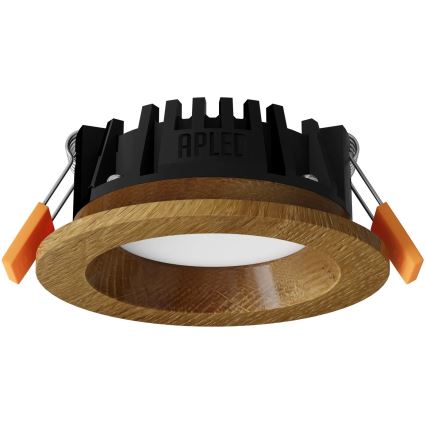 APLED - LED upotettava valo RONDO WOODLINE LED/3W/230V 4000K halkaisija 9 cm tammi massiivipuu