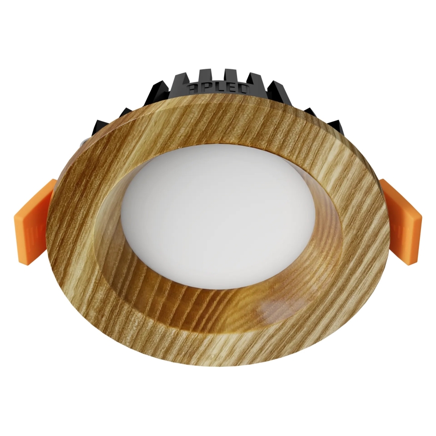 APLED - LED upotettava valo RONDO WOODLINE LED/3W/230V 4000K halkaisija 9 cm tuhka massiivipuu