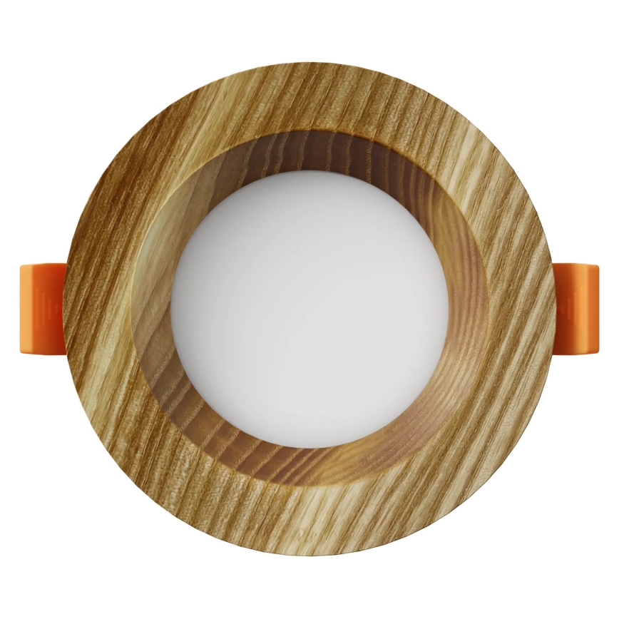 APLED - LED upotettava valo RONDO WOODLINE LED/3W/230V 4000K halkaisija 9 cm tuhka massiivipuu