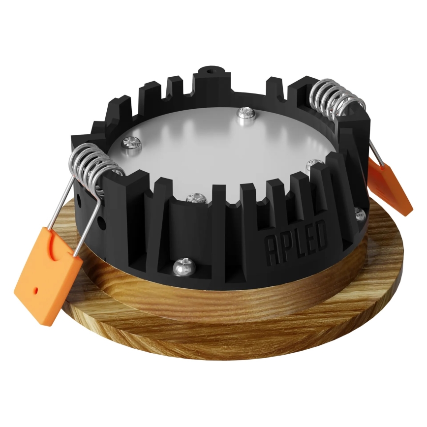 APLED - LED upotettava valo RONDO WOODLINE LED/3W/230V 4000K halkaisija 9 cm tuhka massiivipuu