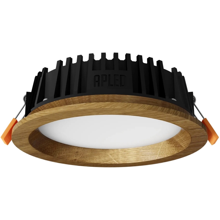 APLED - LED upotettava valo RONDO WOODLINE LED/6W/230V 3000K halkaisija 15 cm tammi massiivipuu