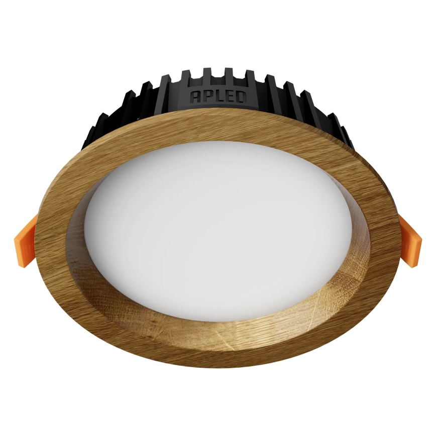 APLED - LED upotettava valo RONDO WOODLINE LED/6W/230V 4000K halkaisija 15 cm tammi massiivipuu