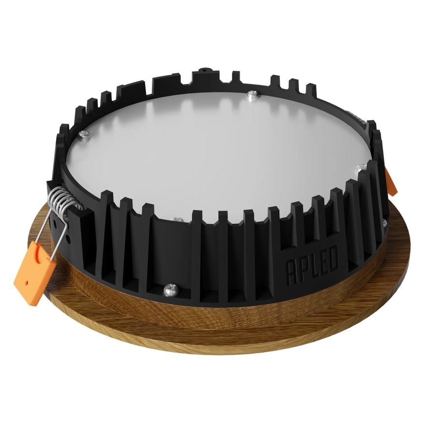 APLED - LED upotettava valo RONDO WOODLINE LED/6W/230V 4000K halkaisija 15 cm tammi massiivipuu