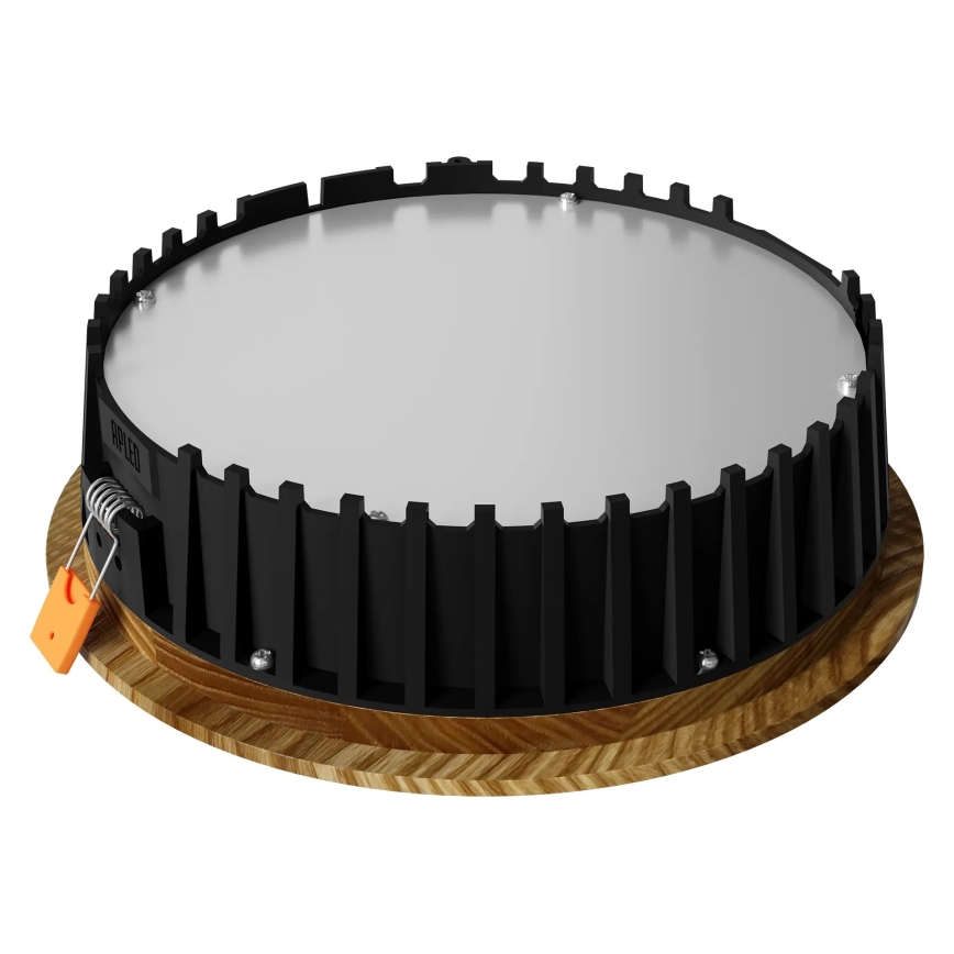 APLED - LED upotettava valo RONDO WOODLINE LED/6W/230V 4000K halkaisija 15 cm tuhka massiivipuu