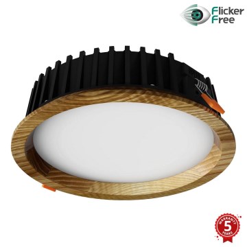 APLED - LED upotettava valo RONDO WOODLINE LED/12W/230V 3000K halkaisija 20 cm tuhka massiivipuu