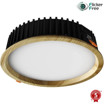 APLED - LED upotettava valo RONDO WOODLINE LED/18W/230V 3000K halkaisija 26 cm mänty massiivipuu
