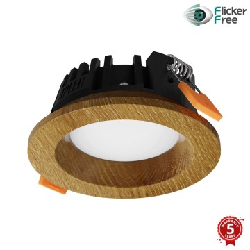 APLED - LED upotettava valo RONDO WOODLINE LED/3W/230V 3000K halkaisija 9 cm tammi massiivipuu