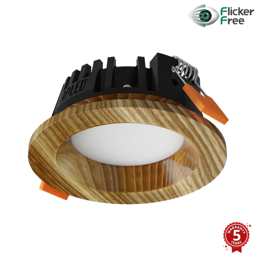 APLED - LED upotettava valo RONDO WOODLINE LED/3W/230V 3000K halkaisija 9 cm tuhka massiivipuu