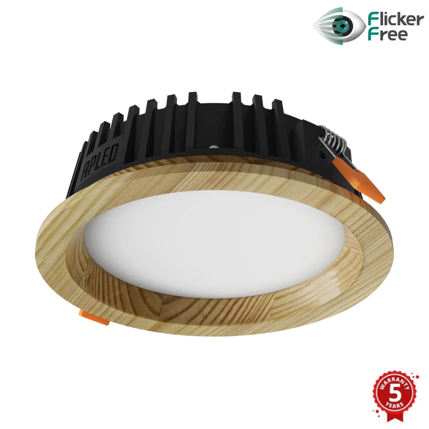 APLED - LED upotettava valo RONDO WOODLINE LED/6W/230V 4000K halkaisija 15 cm mänty massiivipuu