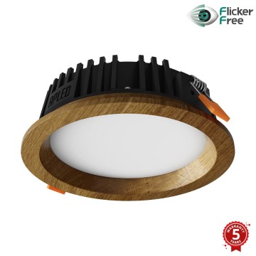 APLED - LED upotettava valo RONDO WOODLINE LED/6W/230V 4000K halkaisija 15 cm tammi massiivipuu