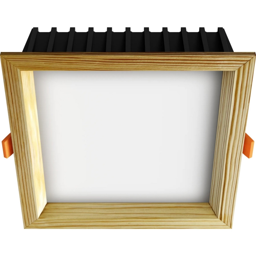 APLED - LED upotettava valo SQUARE WOODLINE LED/12W/230V 3000K 17x17 cm mänty massiivipuu