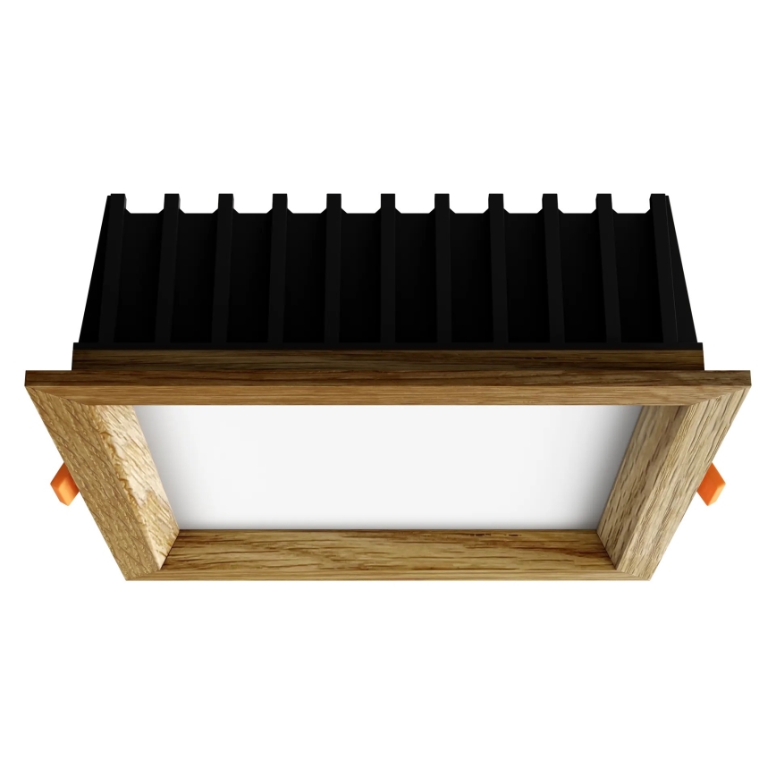 APLED - LED upotettava valo SQUARE WOODLINE LED/12W/230V 3000K 17x17 cm tammi massiivipuu