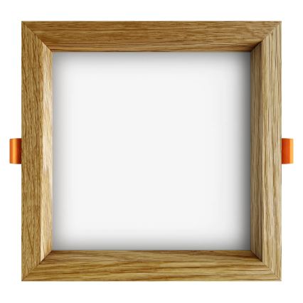 APLED - LED upotettava valo SQUARE WOODLINE LED/12W/230V 3000K 17x17 cm tammi massiivipuu