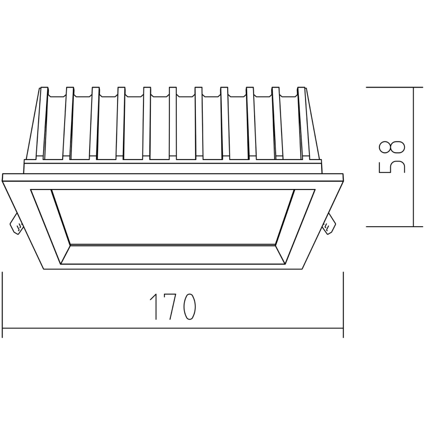 APLED - LED upotettava valo SQUARE WOODLINE LED/12W/230V 3000K 17x17 cm tammi massiivipuu