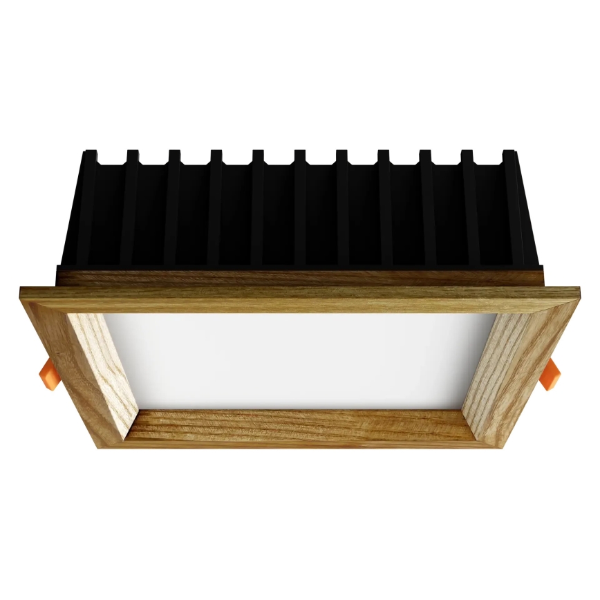 APLED - LED upotettava valo SQUARE WOODLINE LED/12W/230V 3000K 17x17 cm tuhka massiivipuu