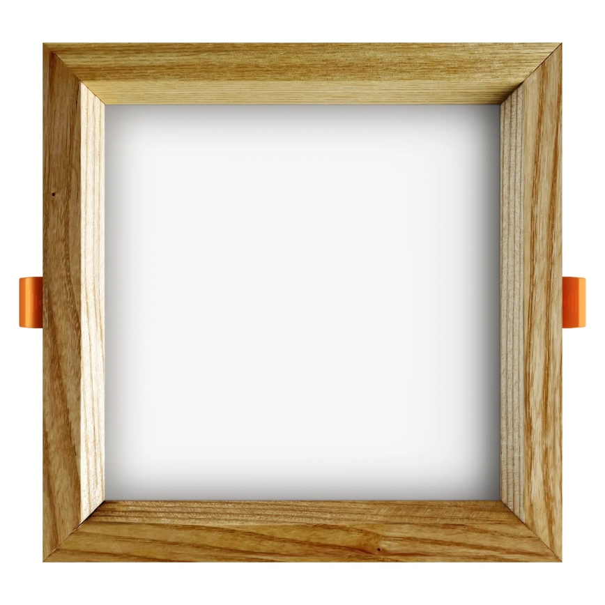 APLED - LED upotettava valo SQUARE WOODLINE LED/12W/230V 3000K 17x17 cm tuhka massiivipuu
