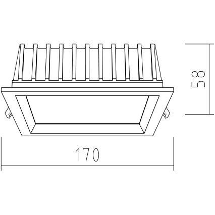 APLED - LED upotettava valo SQUARE WOODLINE LED/12W/230V 3000K 17x17 cm tuhka massiivipuu