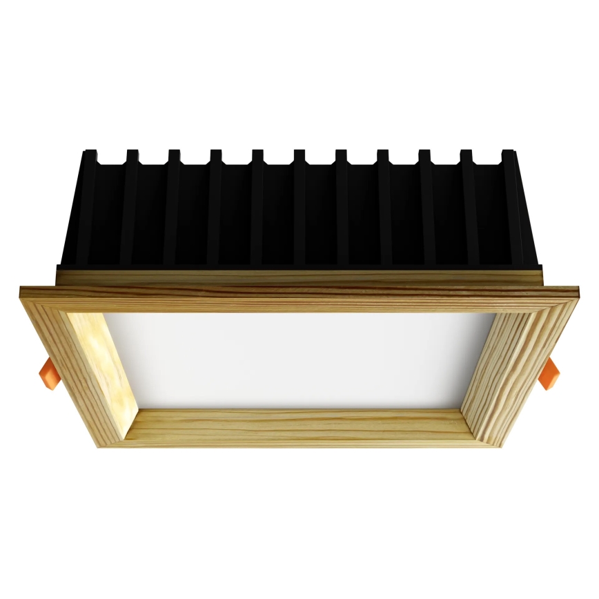 APLED - LED upotettava valo SQUARE WOODLINE LED/12W/230V 4000K 17x17 cm mänty massiivipuu