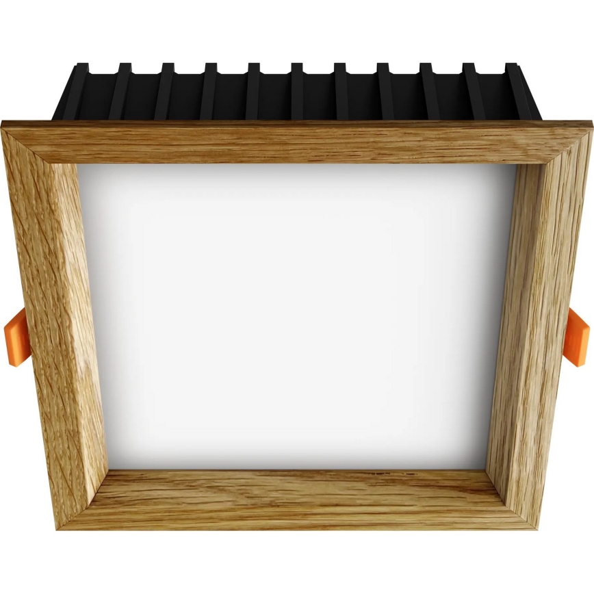 APLED - LED upotettava valo SQUARE WOODLINE LED/12W/230V 4000K 17x17 cm tammi massiivipuu
