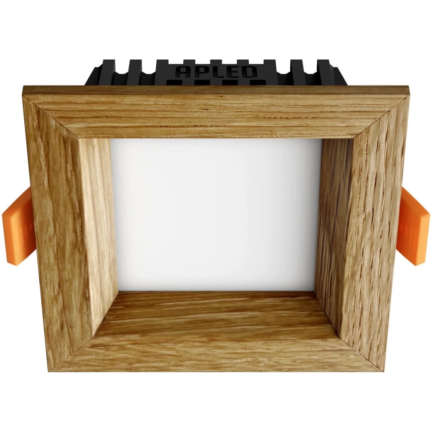 APLED - LED upotettava valo SQUARE WOODLINE LED/3W/230V 3000K 9x9 cm tammi massiivipuu
