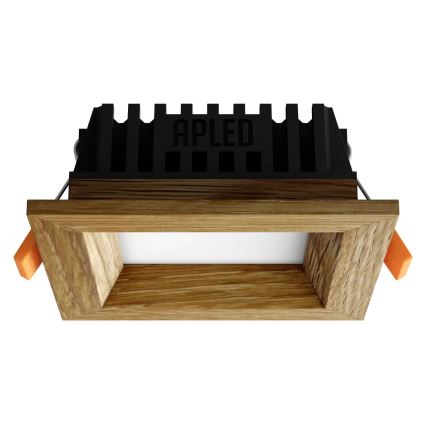 APLED - LED upotettava valo SQUARE WOODLINE LED/3W/230V 3000K 9x9 cm tammi massiivipuu