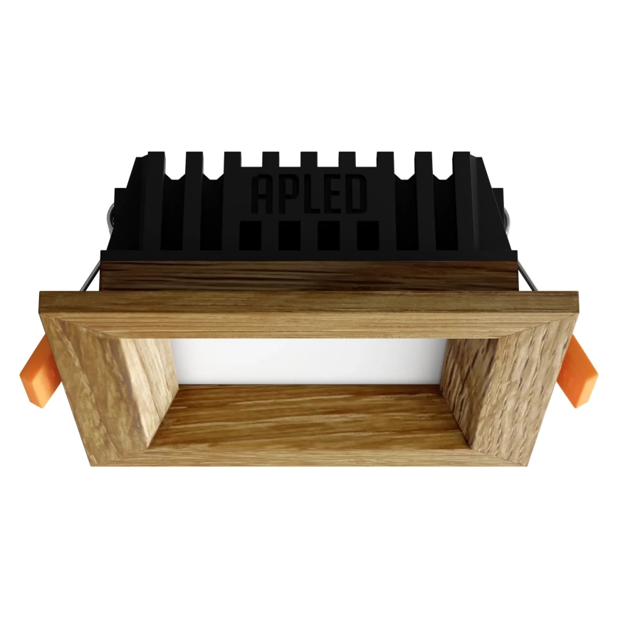 APLED - LED upotettava valo SQUARE WOODLINE LED/3W/230V 3000K 9x9 cm tammi massiivipuu