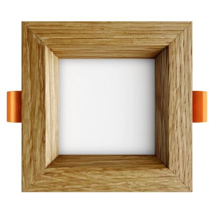 APLED - LED upotettava valo SQUARE WOODLINE LED/3W/230V 3000K 9x9 cm tammi massiivipuu