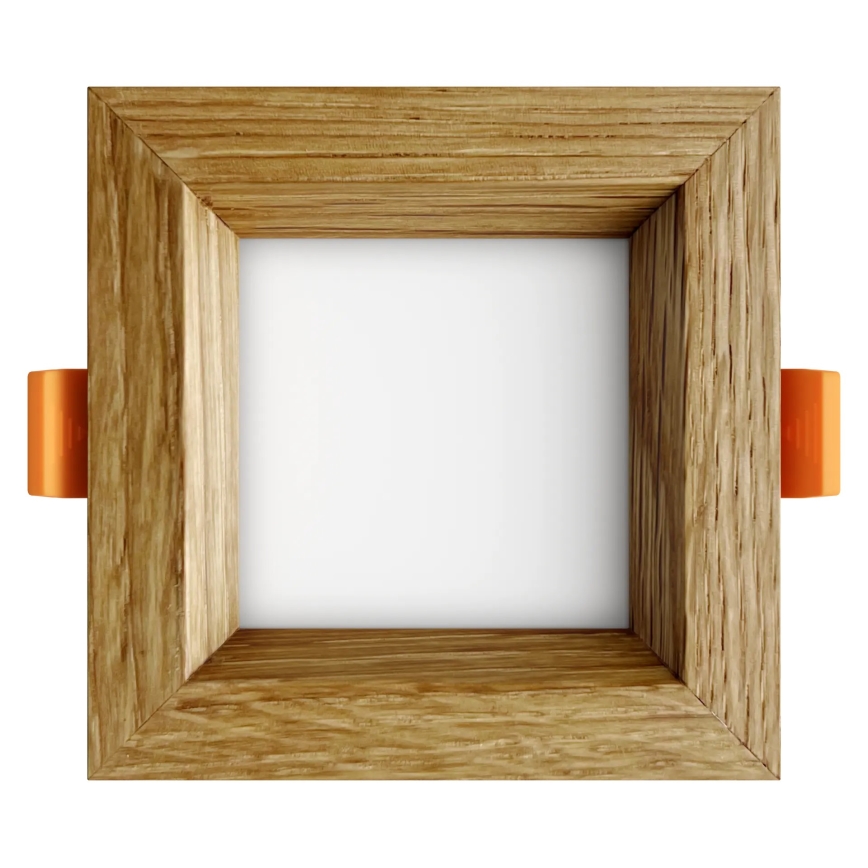 APLED - LED upotettava valo SQUARE WOODLINE LED/3W/230V 3000K 9x9 cm tammi massiivipuu