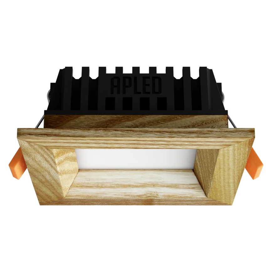 APLED - LED upotettava valo SQUARE WOODLINE LED/3W/230V 3000K 9x9 cm tuhka massiivipuu