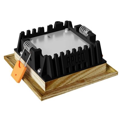 APLED - LED upotettava valo SQUARE WOODLINE LED/3W/230V 3000K 9x9 cm tuhka massiivipuu
