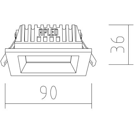 APLED - LED upotettava valo SQUARE WOODLINE LED/3W/230V 3000K 9x9 cm tuhka massiivipuu
