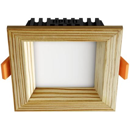 APLED - LED upotettava valo SQUARE WOODLINE LED/3W/230V 4000K 9x9 cm mänty massiivipuu