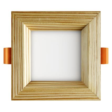 APLED - LED upotettava valo SQUARE WOODLINE LED/3W/230V 4000K 9x9 cm mänty massiivipuu