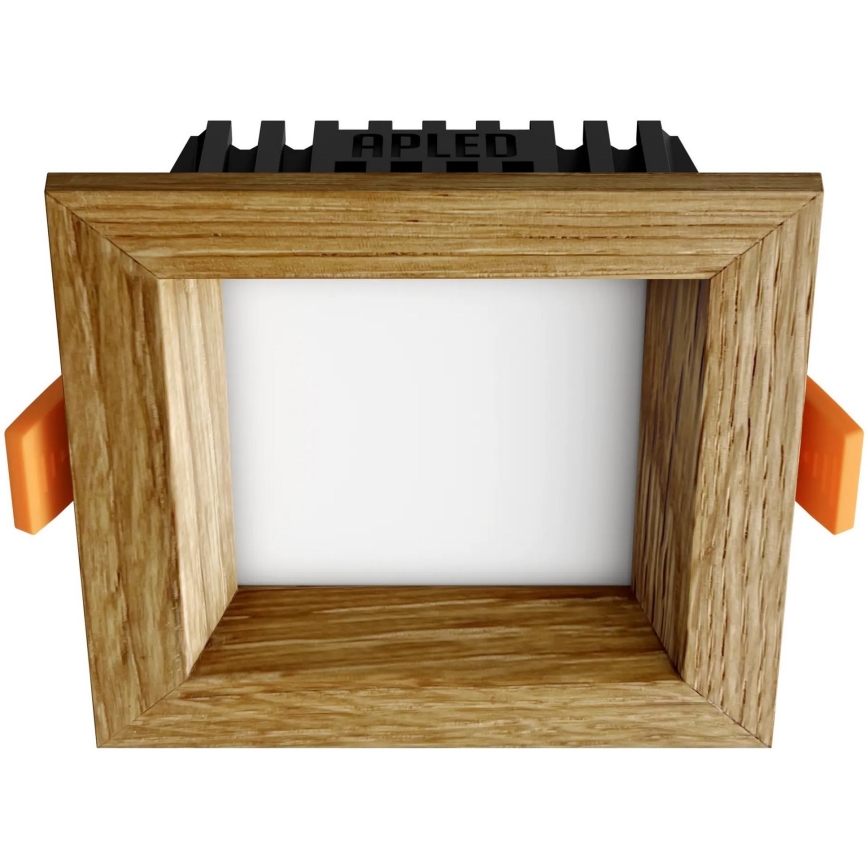 APLED - LED upotettava valo SQUARE WOODLINE LED/3W/230V 4000K 9x9 cm tammi massiivipuu