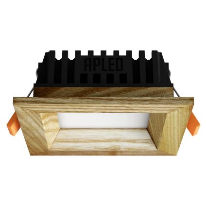 APLED - LED upotettava valo SQUARE WOODLINE LED/3W/230V 4000K 9x9 cm tuhka massiivipuu