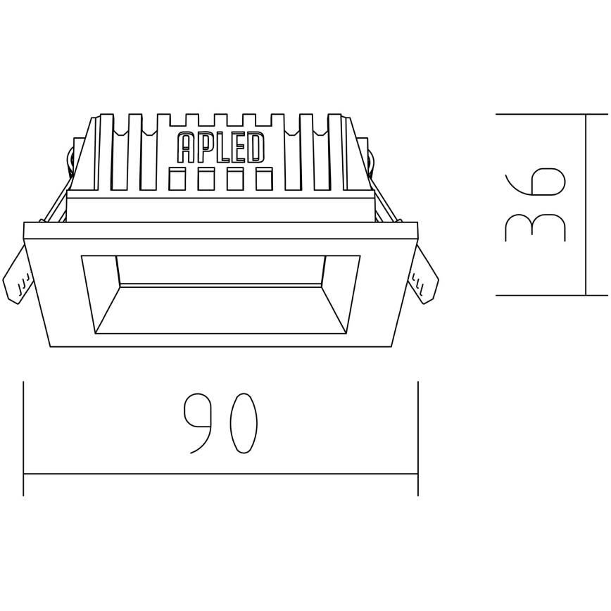 APLED - LED upotettava valo SQUARE WOODLINE LED/3W/230V 4000K 9x9 cm tuhka massiivipuu