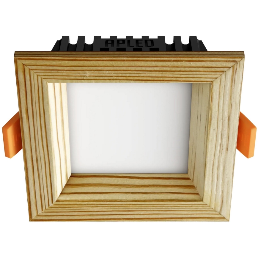 APLED - LED upotettava valo SQUARE WOODLINE LED/6W/230V 3000K 12x12 cm mänty massiivipuu