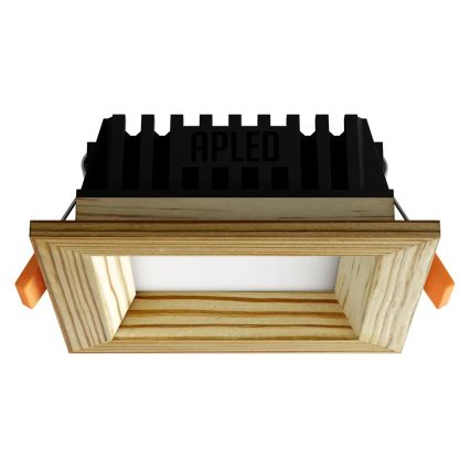 APLED - LED upotettava valo SQUARE WOODLINE LED/6W/230V 3000K 12x12 cm mänty massiivipuu
