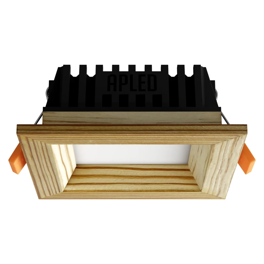 APLED - LED upotettava valo SQUARE WOODLINE LED/6W/230V 3000K 12x12 cm mänty massiivipuu
