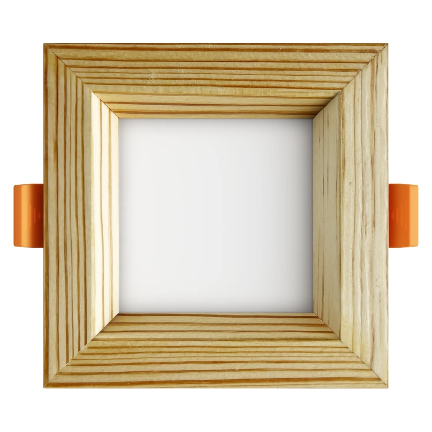 APLED - LED upotettava valo SQUARE WOODLINE LED/6W/230V 3000K 12x12 cm mänty massiivipuu