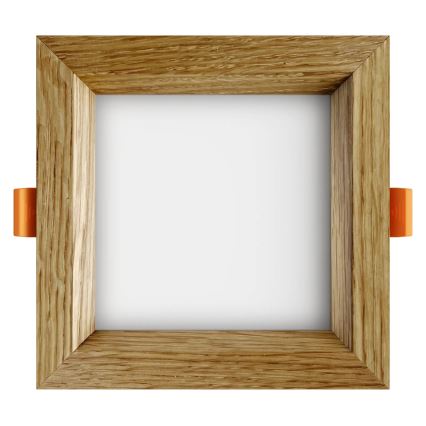 APLED - LED upotettava valo SQUARE WOODLINE LED/6W/230V 3000K 12x12 cm tammi massiivipuu