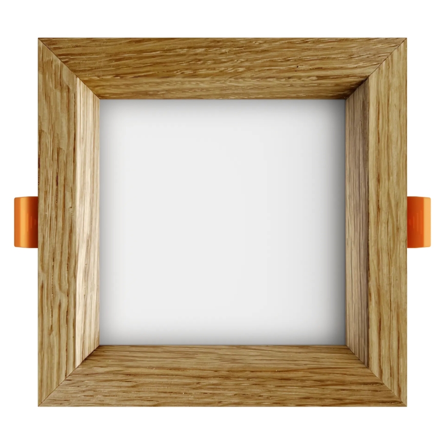 APLED - LED upotettava valo SQUARE WOODLINE LED/6W/230V 3000K 12x12 cm tammi massiivipuu