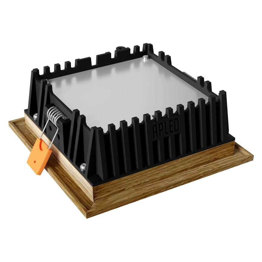 APLED - LED upotettava valo SQUARE WOODLINE LED/6W/230V 3000K 12x12 cm tammi massiivipuu