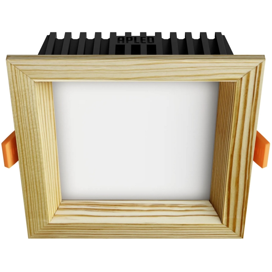 APLED - LED upotettava valo SQUARE WOODLINE LED/6W/230V 4000K 12x12 cm mänty massiivipuu
