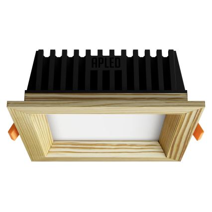 APLED - LED upotettava valo SQUARE WOODLINE LED/6W/230V 4000K 12x12 cm mänty massiivipuu